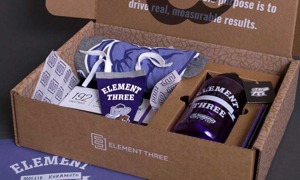 swag box full of merchandise