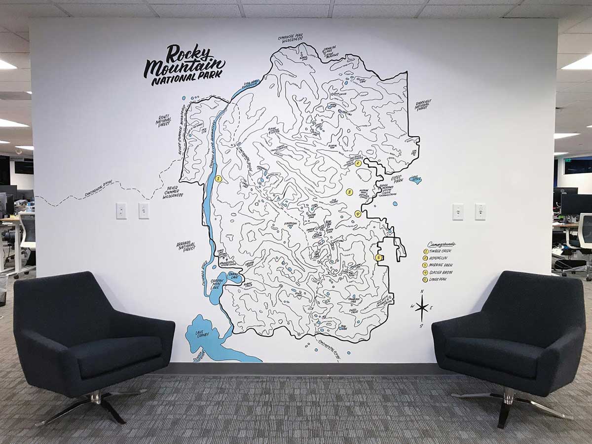 Wall mural of map