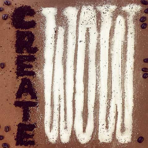 create wow type out of sugar and coffee grounds