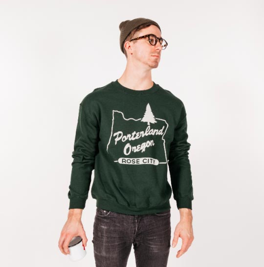 hipster standing holding coffee mug