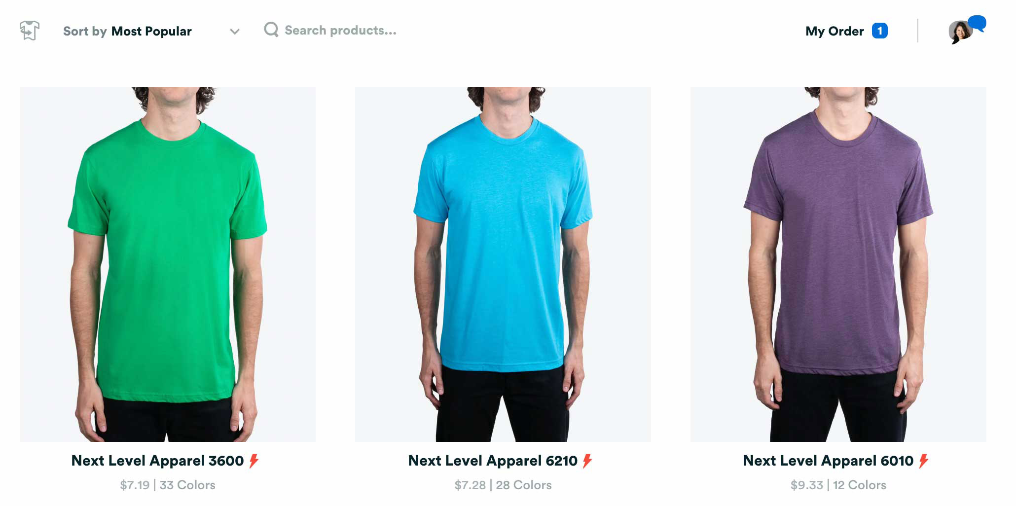 screenshot of three images of man modeling shirt in builder