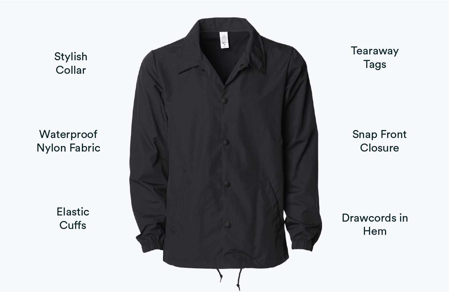 water resistant windbreak black jacket