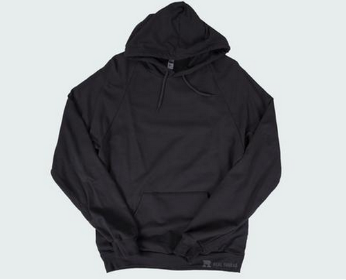 black american apparel flat lay hoodie
